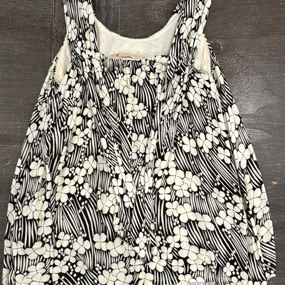 Anthropologie Vanessa Virginia tank top size XS Black/Ivory Floral Print Flowy - Picture 9 of 11